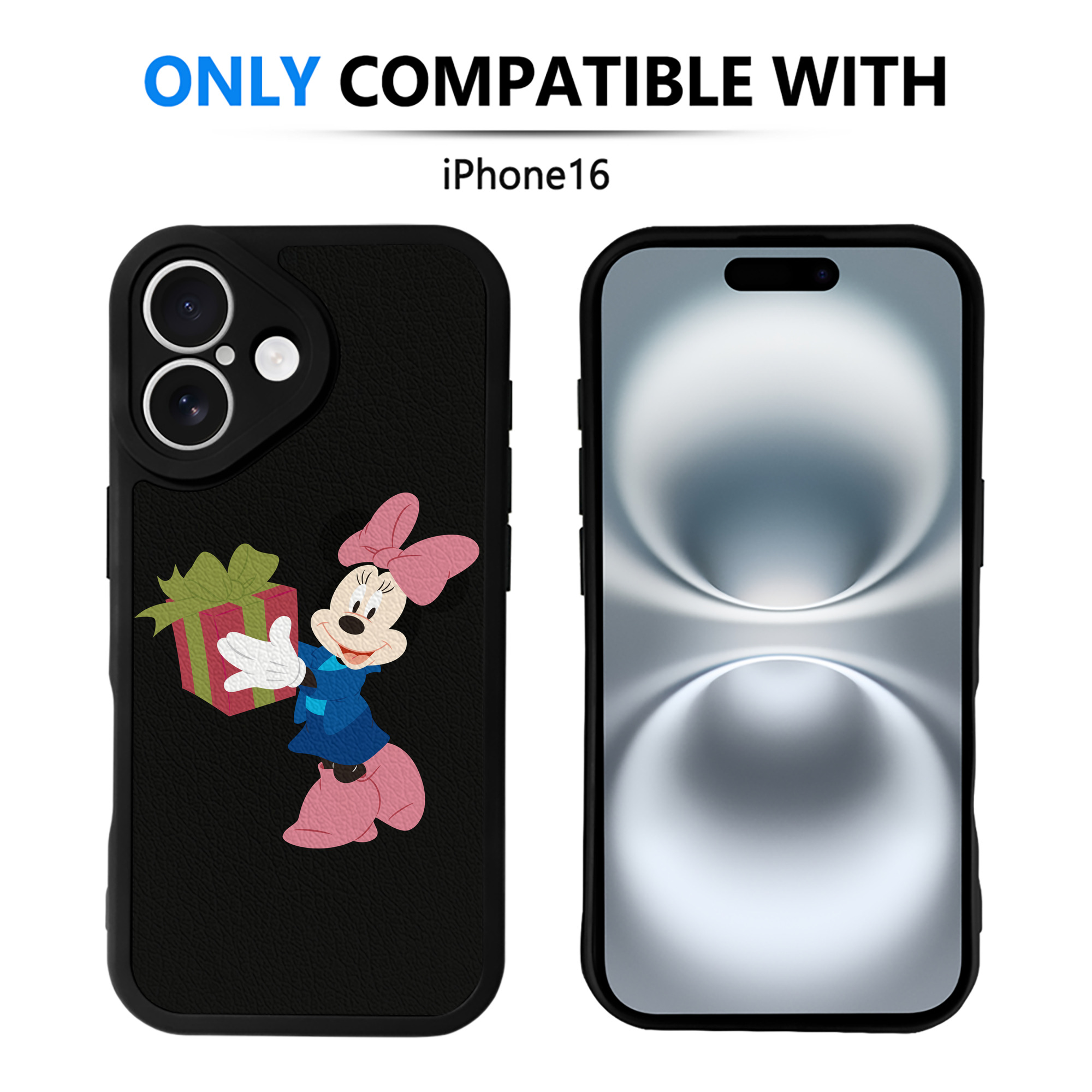 （画像用） ミッキーマウス Mickey Mouse 【iPhone 16シリーズ対応】シリコンスマホケース（レザー調） 材質：シリコン